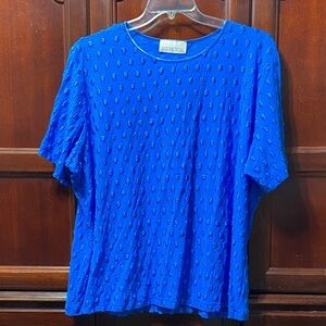 Just My Style vintage blue stretchy short sleeve size 2X top